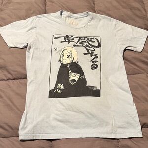 Graphic Anime T-Shirt in Light Blue